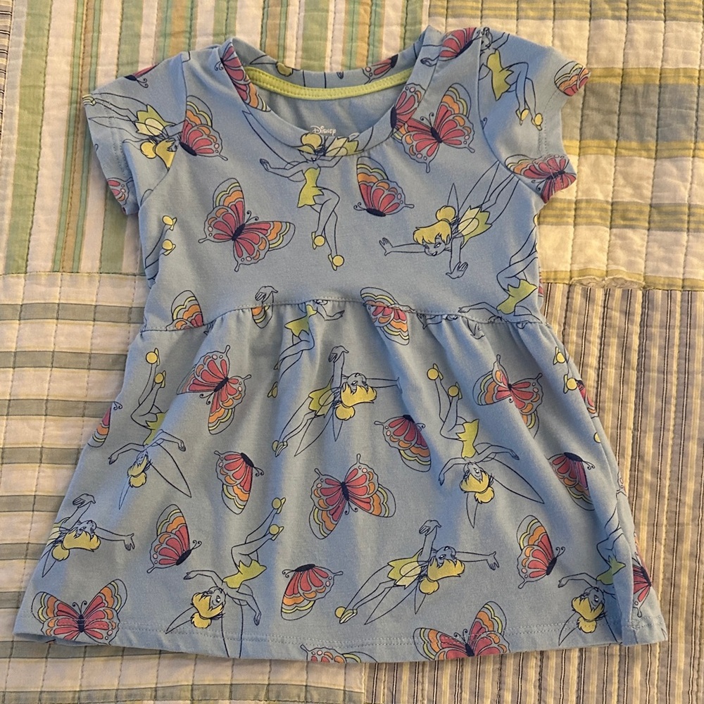 Disney Tinkerbell Blue Dress with Butterfly Accents